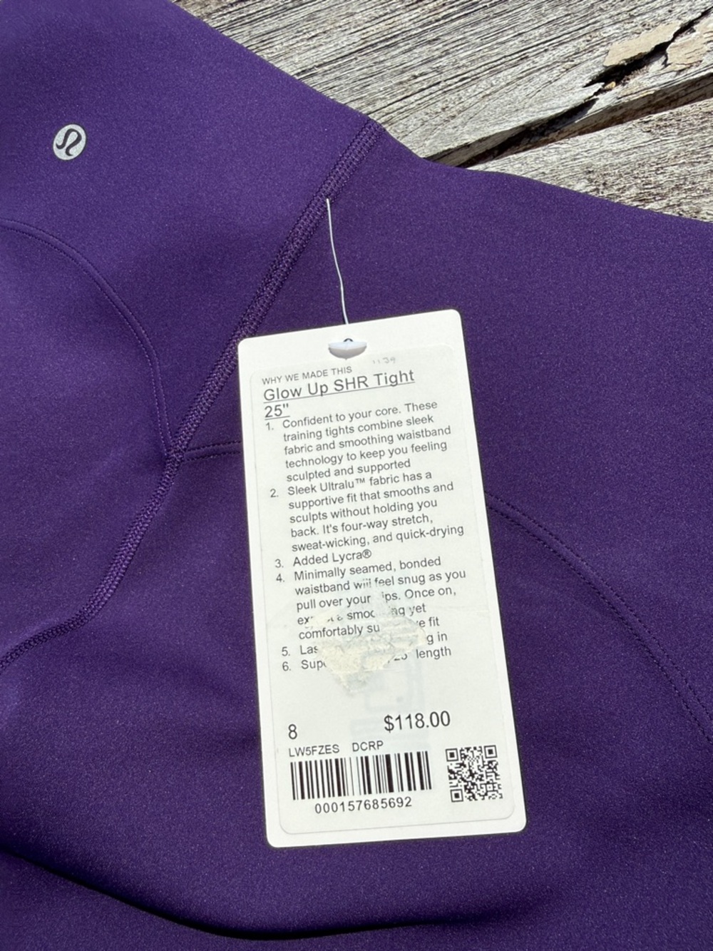 Lululemon Glow Up Super-High-Rise Tight 25" dark court purple size 8 NWT - Picture 3 of 7